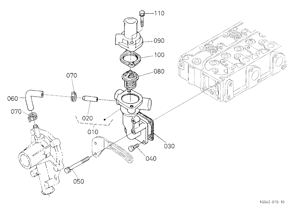Water Flange And Thermostat