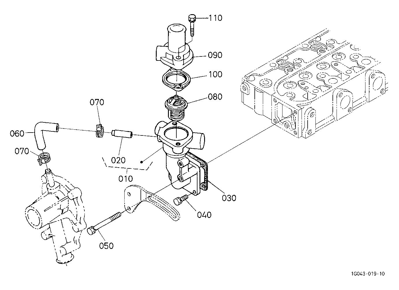 Water Flange And Thermostat