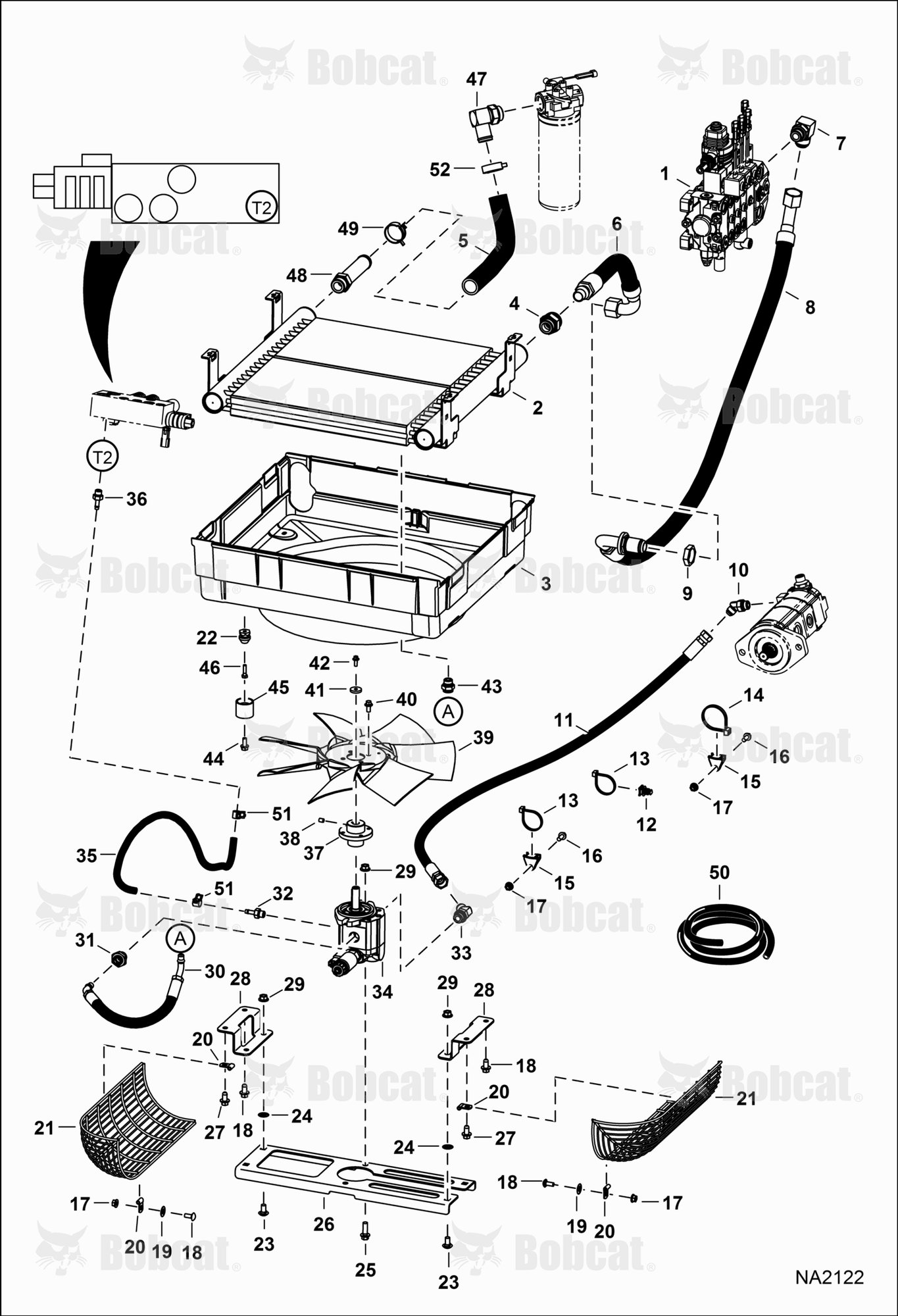 Hydrostatic Circuitry (Rear Cooling)  A0W116220 & Above