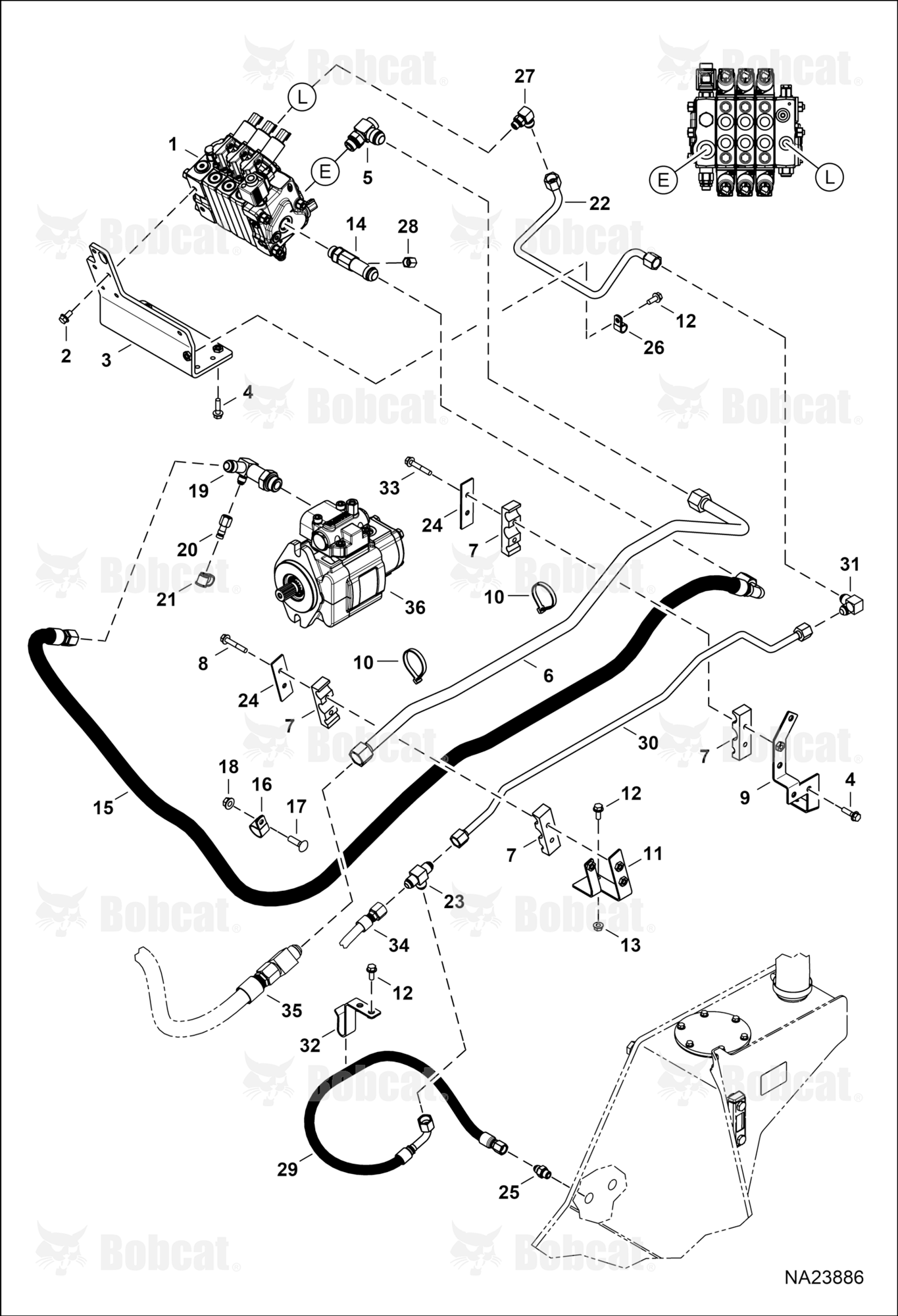 Hydraulic Circuitry (Control Valve) (W/O Boom Auxiliary)