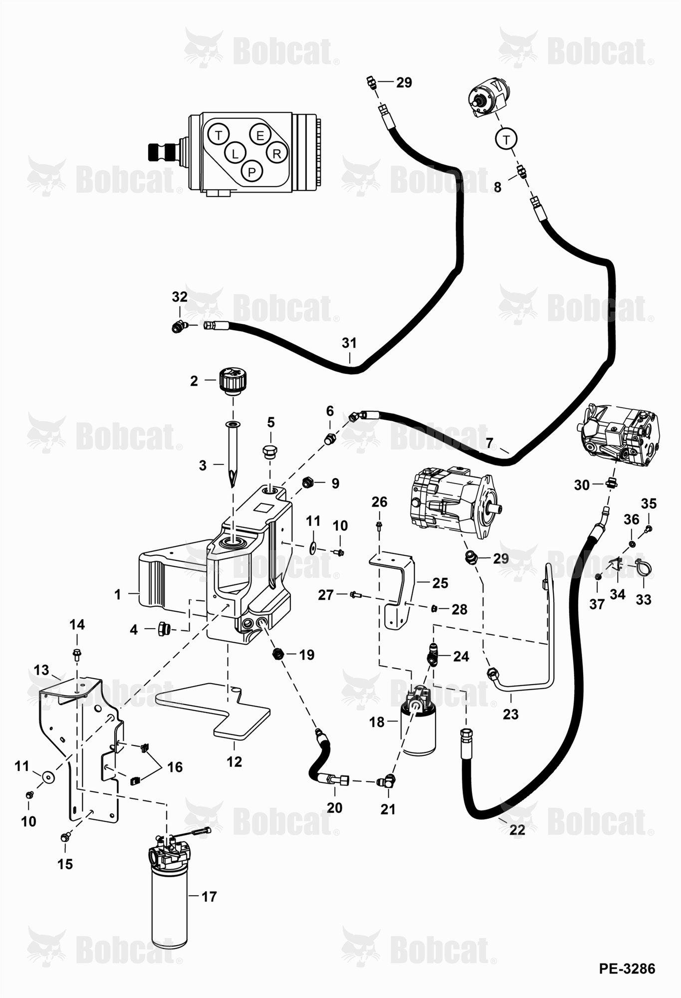 Hydraulic Circuitry (Tank)  A0W111001 - A0W116219