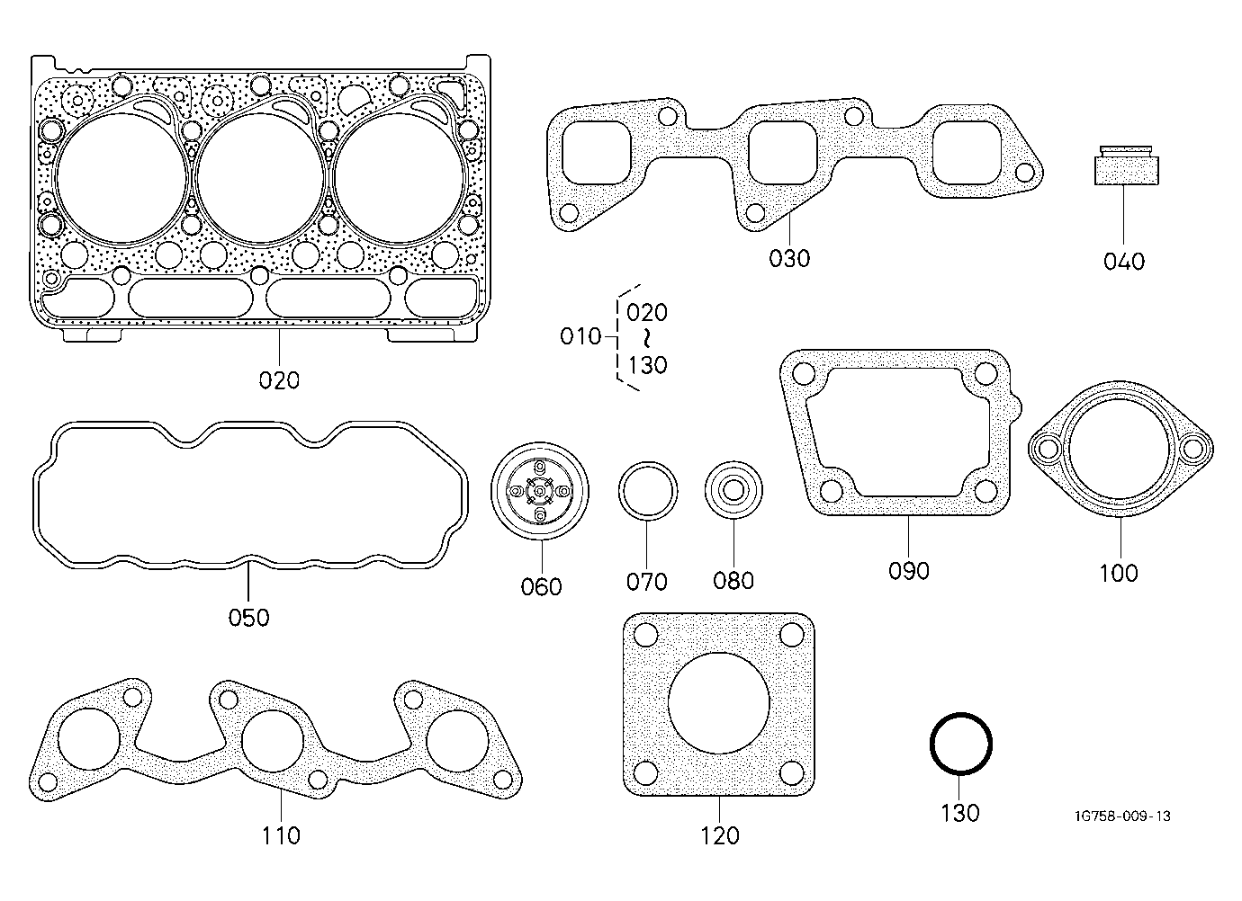 Upper Gasket Kit [D1503-M-E3-Lb1/D1803-M-E3-Lb1/D1