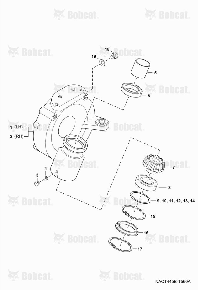 Front Axle Case Group (Single Steering Cylinder)
