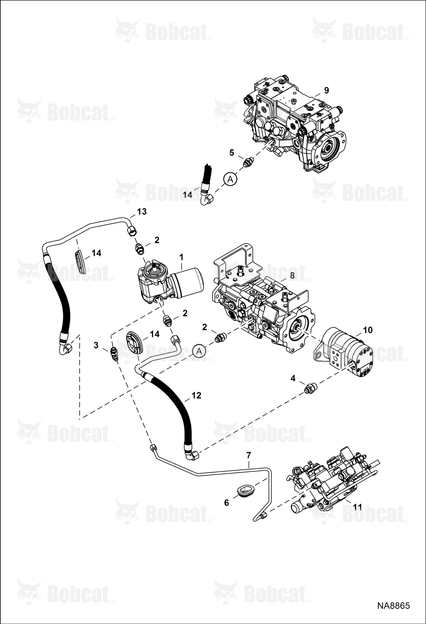 Hydrostatic Circuitry (Cooling Fan)(Cooling Fan Motor W/Spin-on Element) AHGL11649 - AHGL13224