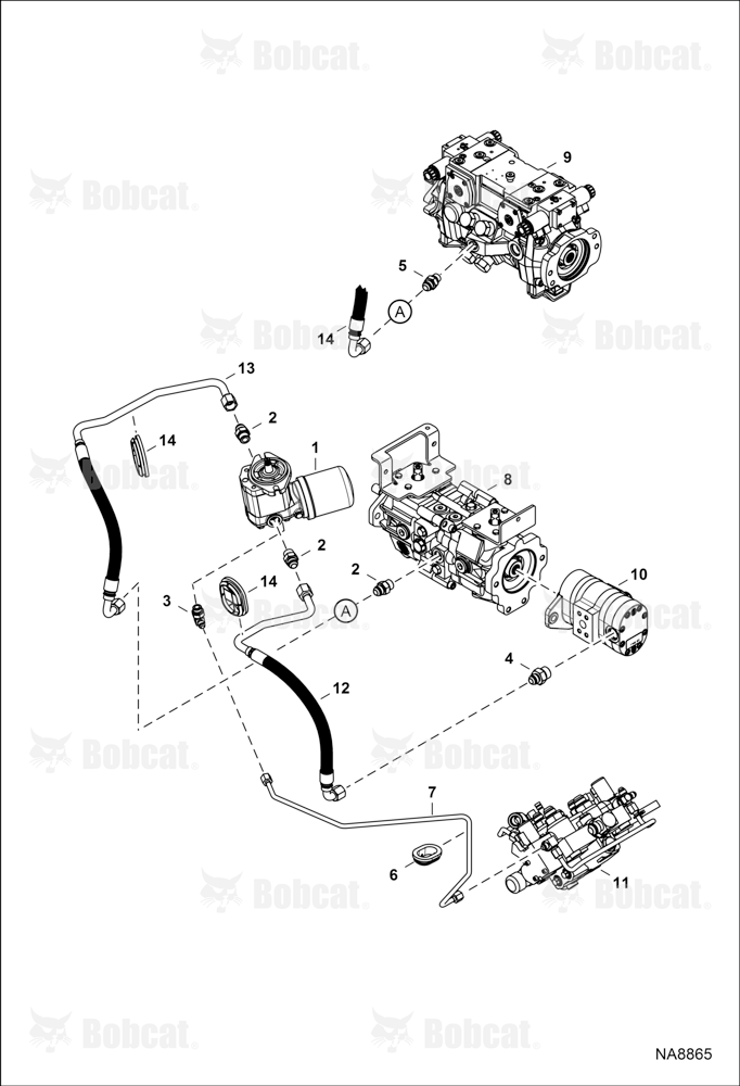 Hydrostatic Circuitry (Cooling Fan)(Cooling Fan Motor W/Spin-on Element) B2LA11001 - B2LA11457