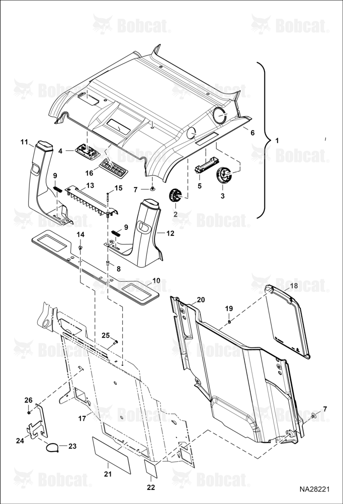 Operator CAB (Cab Interior) (HVAC) (Headliner)