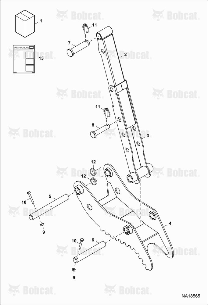 Tractor Backhoe Clamp (BH66)(BH67) B4U100101 & Above, B77F00101 & Above