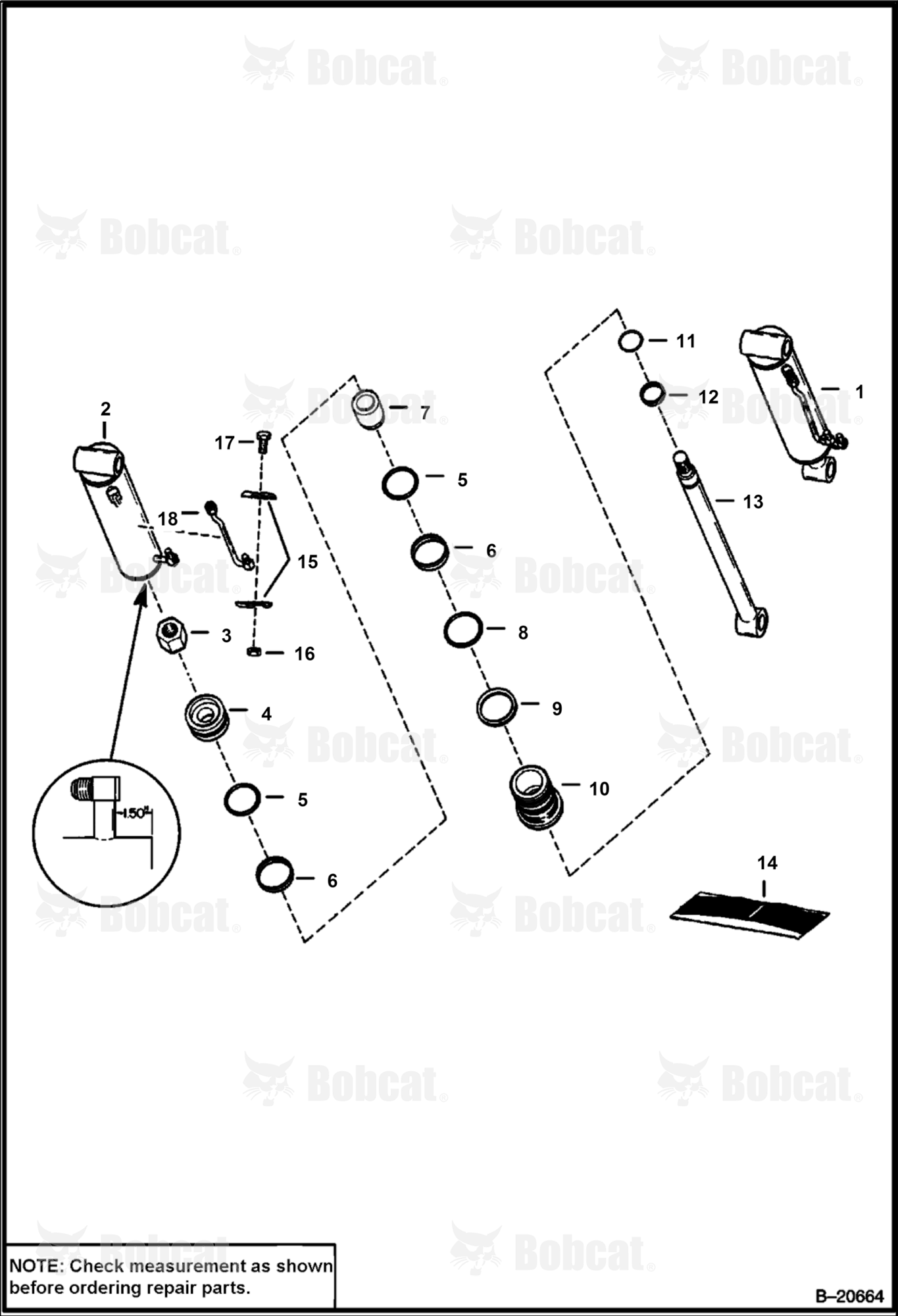 Tilt Cylinder (Bobcat)  499314001 & Above