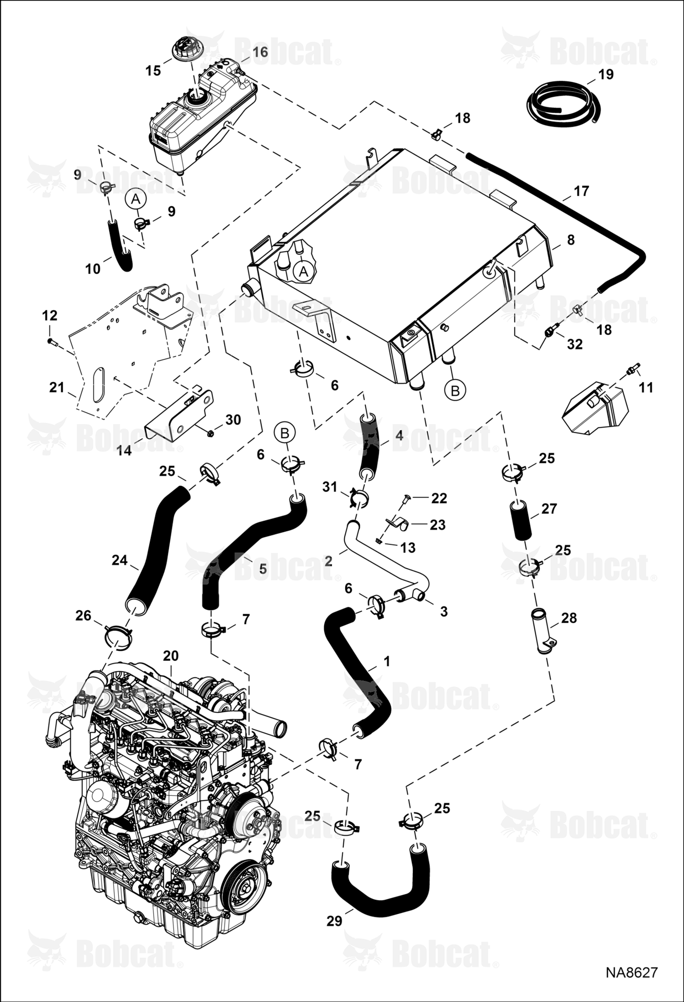 Engine & Attaching Parts (Radiator Water Exchanger)