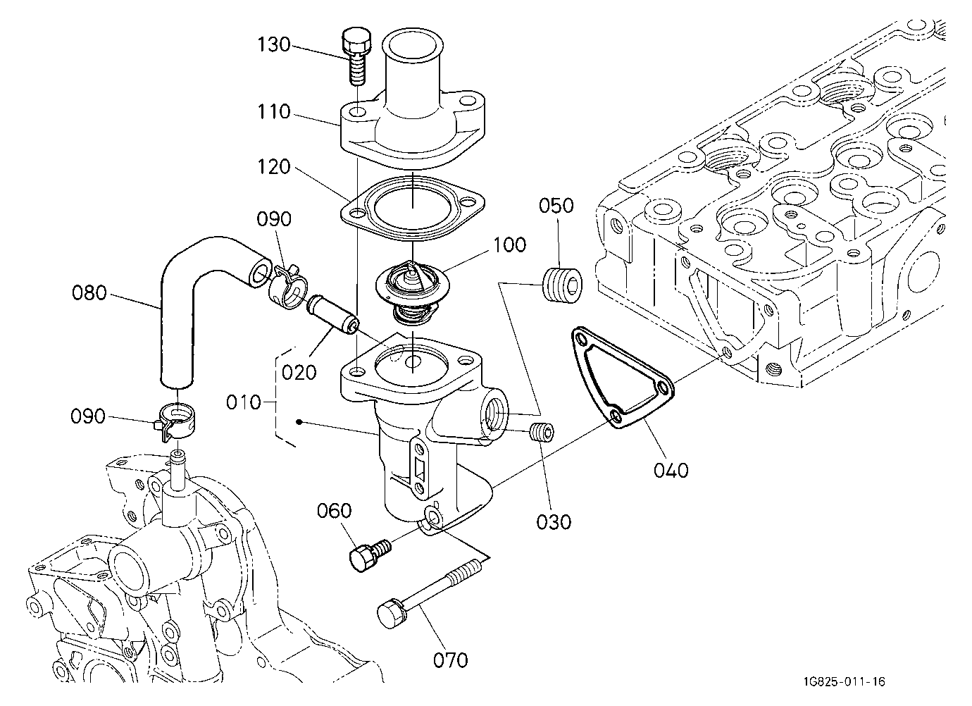 Water Flange And Thermostat