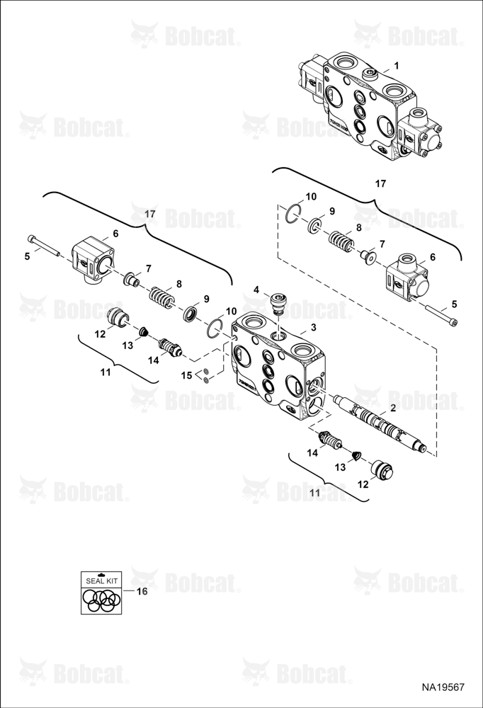 Hydraulic Control Valve (Bucket Section) (EH)
