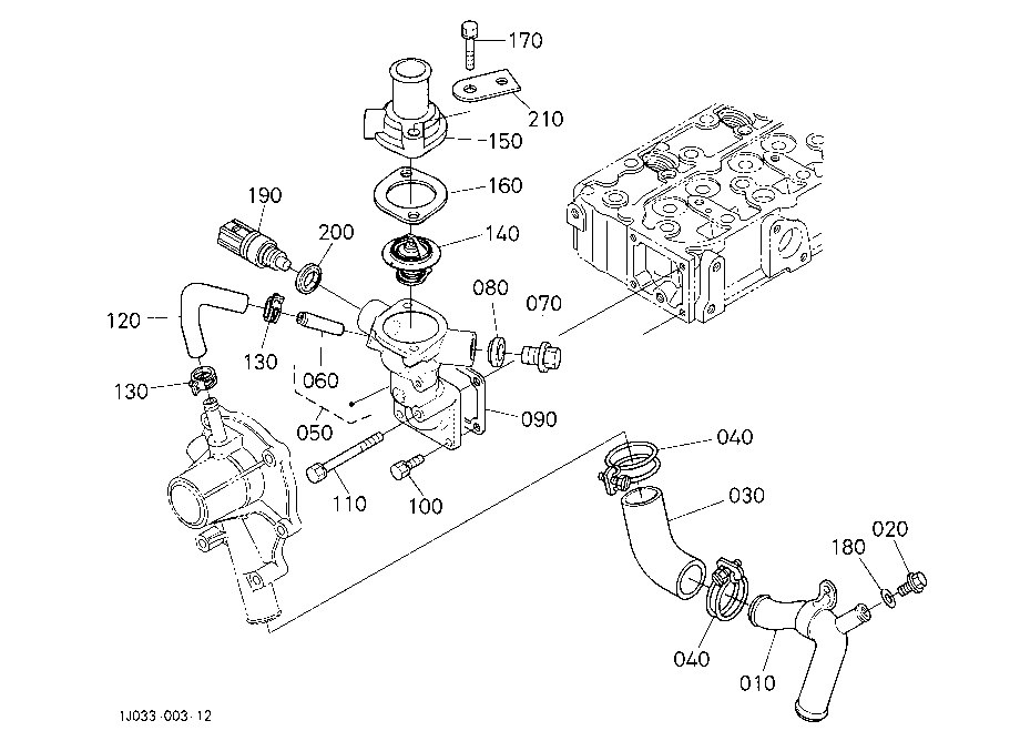 Water Flange And Thermostat