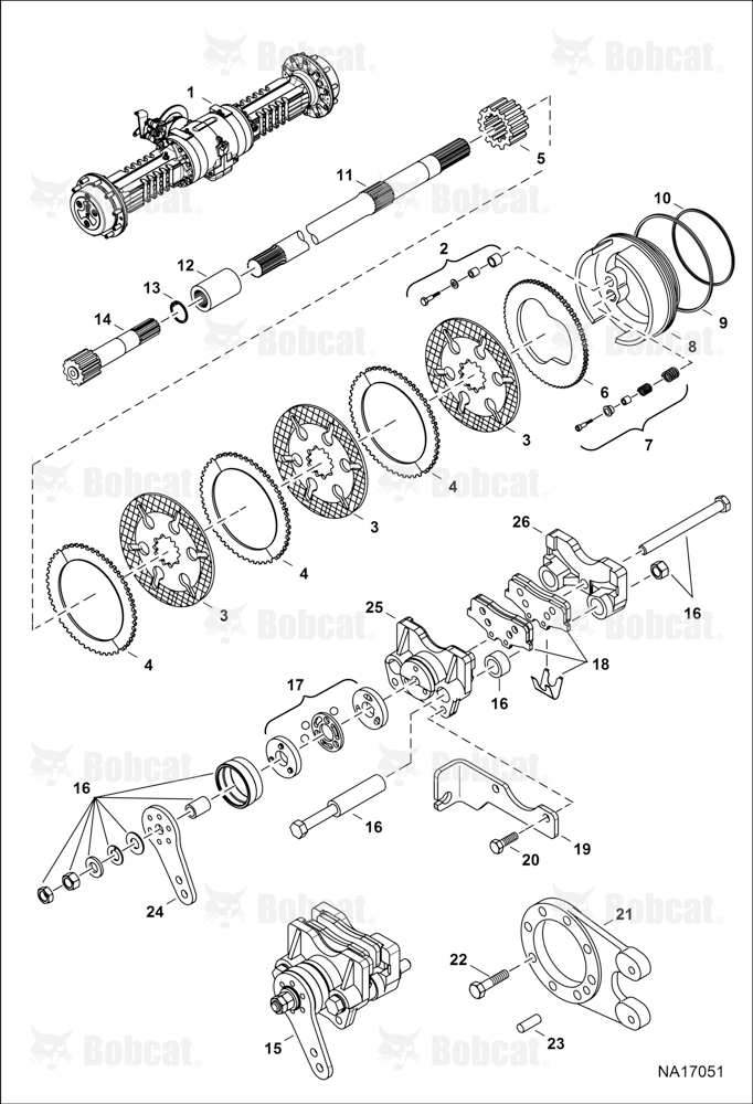 Rear Axle (Self Adjusting Kit) (Brake Caliper) B66G11315 & Above