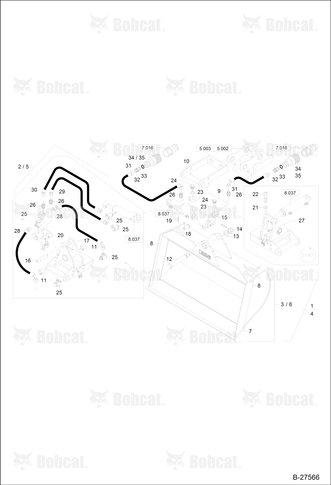 Swivelling Bucket 1500MM, 1800MM CG10 (QUICKLY RELEASABLE)
