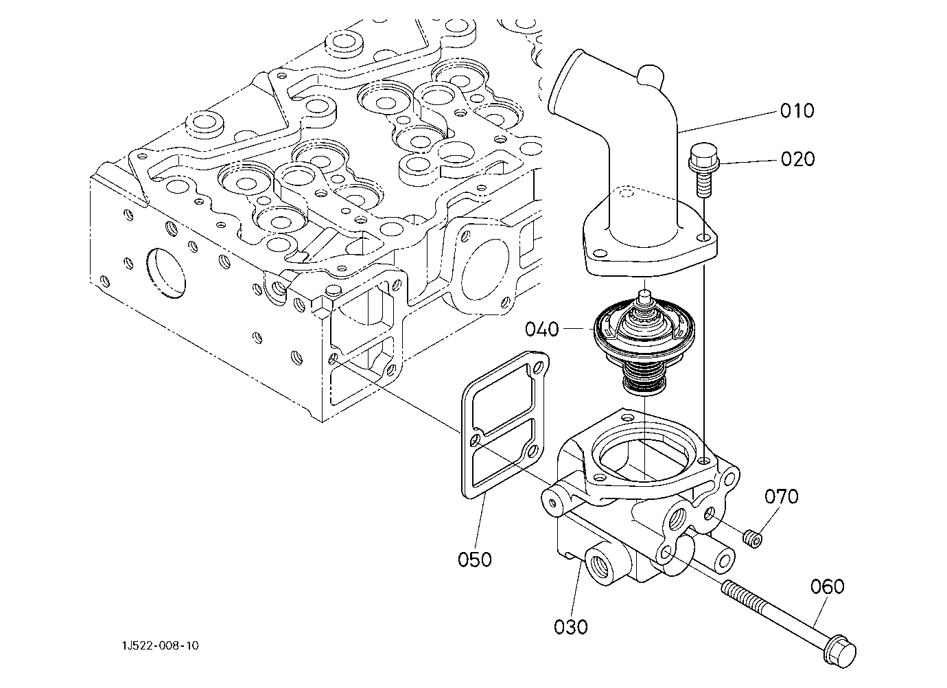 Water Flange And Thermostat
