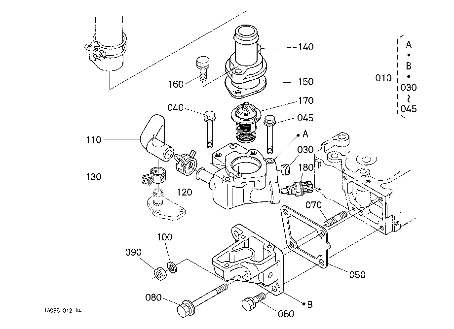 Water Flange And Thermostat
