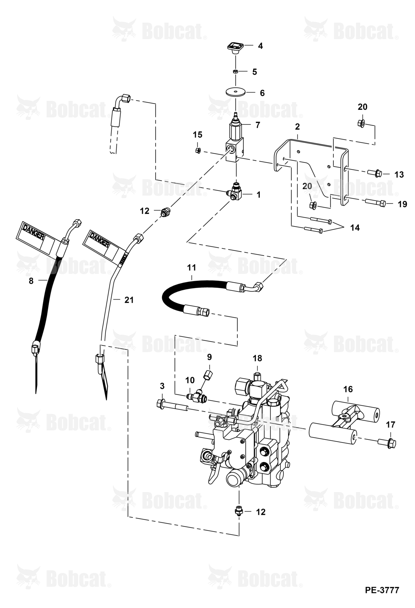 Lift & Tilt Control Circuitry (One Piece Valve)  526214000 & Above, 526312000 & Above