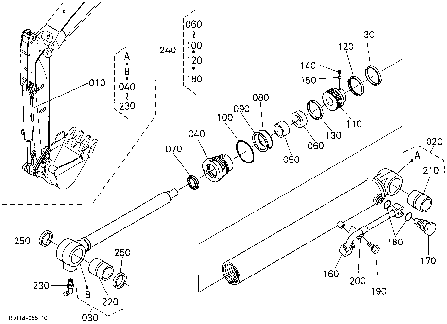Bucket Cylinder And Component Parts
