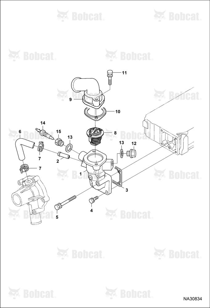 Water Flange & Thermostat