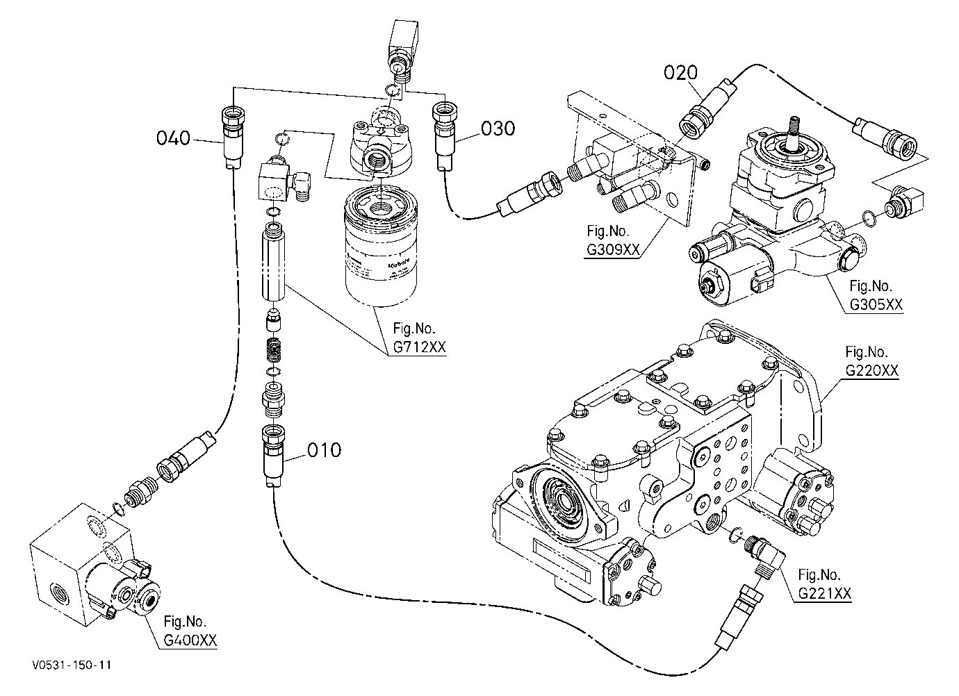 Oil Piping (Hst Filter) [Reverse Fan]