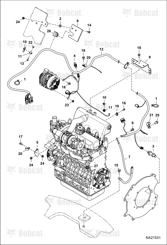 Engine & Attaching Parts (Engine Harness, Sensors & Brackets