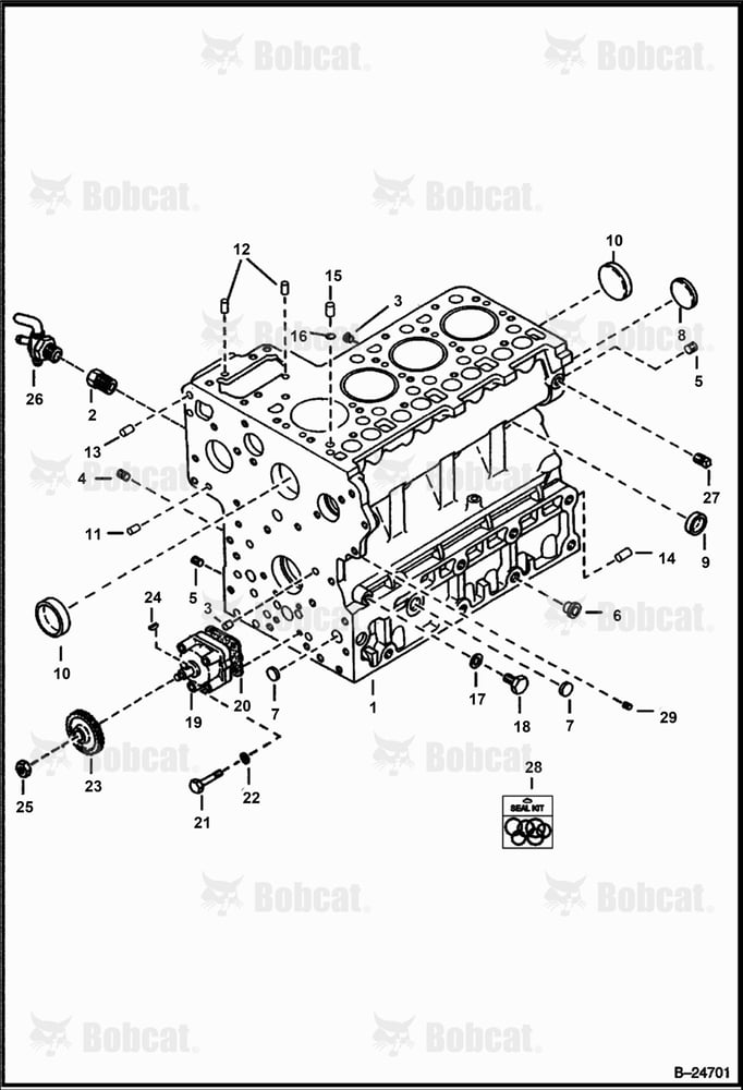 Crankcase (Kubota - V2203 2EB - Tier II Replacement)