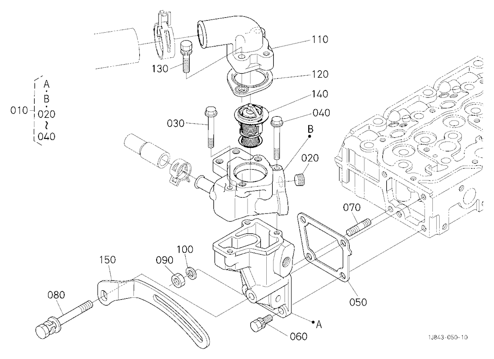 Water Flange And Thermostat