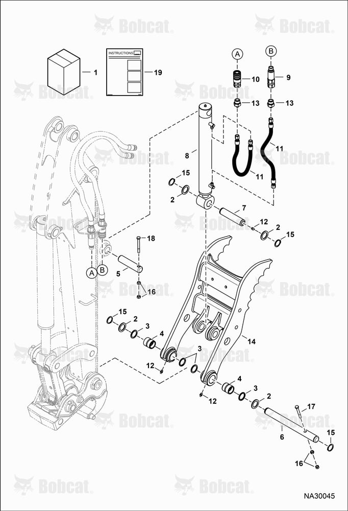 Clamp (Kit) (E26, E30, E32, E35, E38, & E40) (X-change Coupler) (Aux Connection)