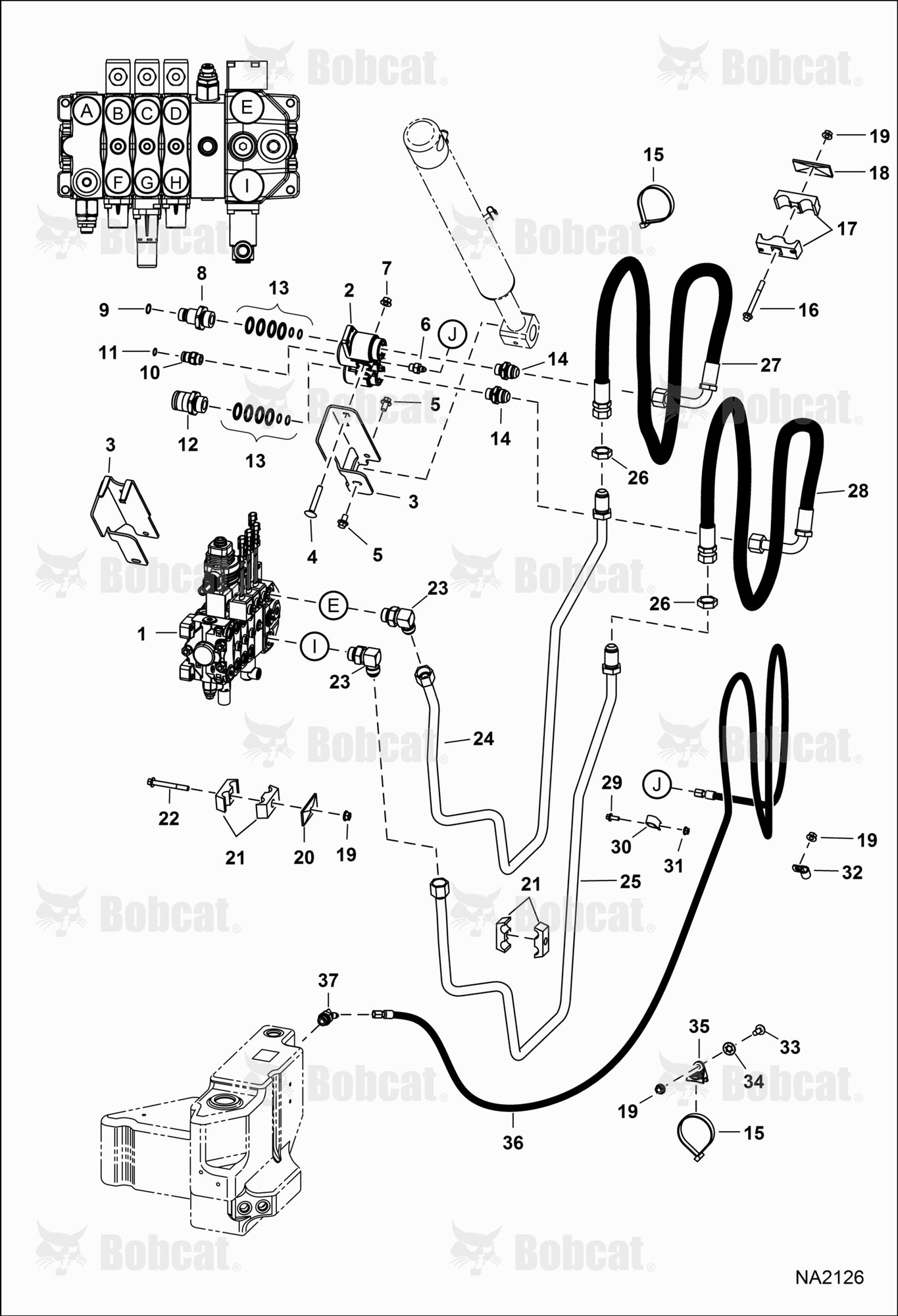 Hydraulic Circuitry (Standard & High Flow Auxiliary)  A0W116220 & Above