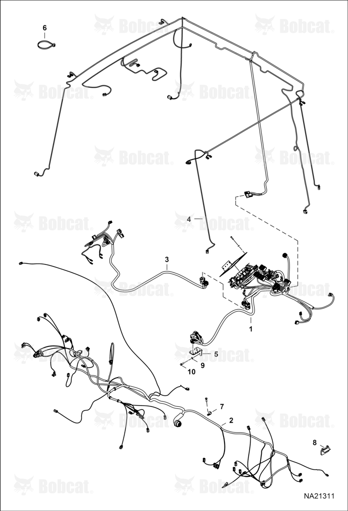 Engine Electrical Circuitry (Cab & Engine Harness) (W/O Return To Dig Lamp Connector)  B5PM11001 & Above