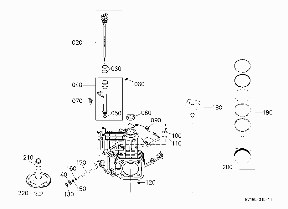 CRANKCASE AND PISTON (T2080A S.NO.>=21241)