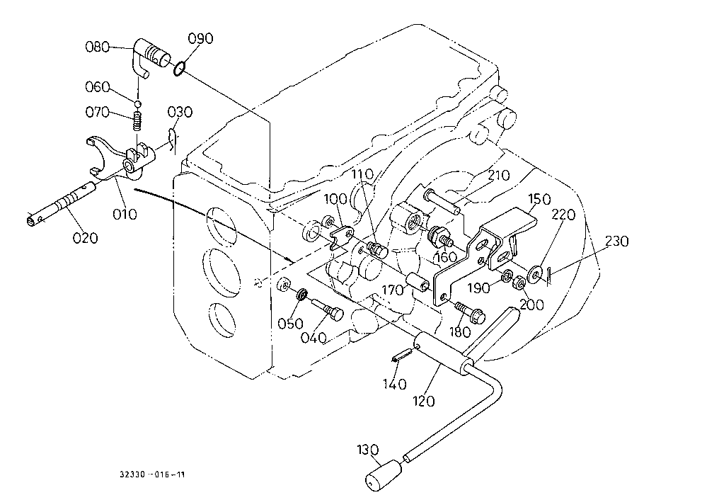 Range Gear Shift Fork And Lever