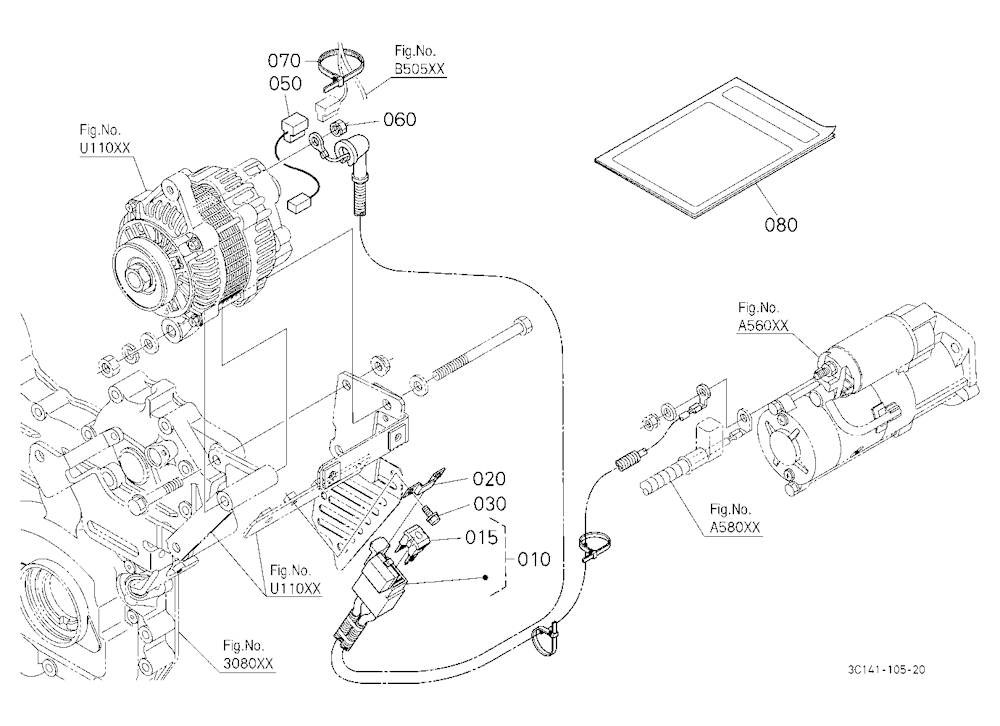 Alternator Kit 2 (Wire Harness) (W/G No.M7696) [Op
