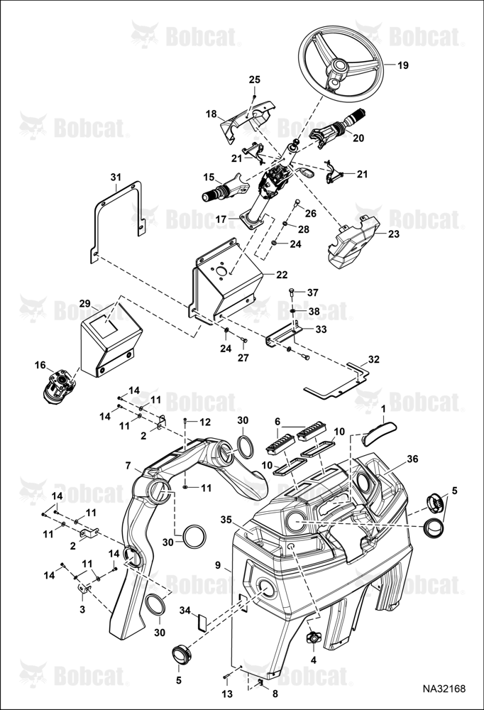 Operator Controls (Steering Column Front Console) (W/HVAC)