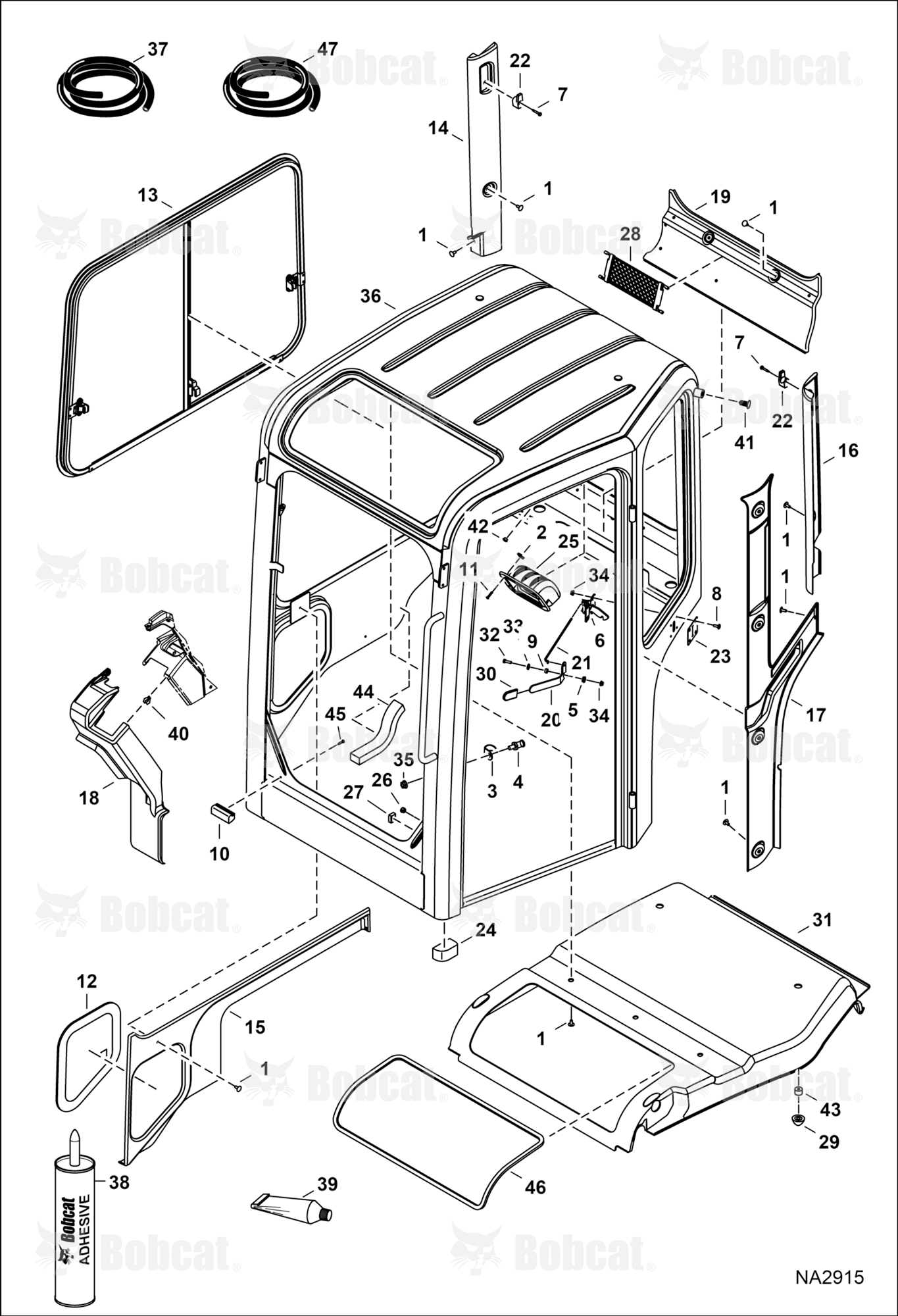 Operator CAB (RH Window & Insulation)