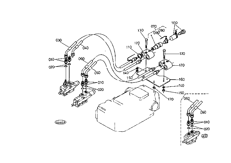 Aux.Control Valve Hose W/O Cab