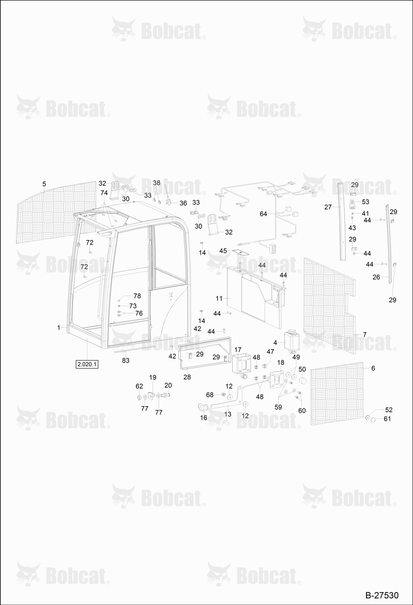 OPERATOR'S CAB (Equipment 1)  CAB S/N 202.031.070 - 202.041.72