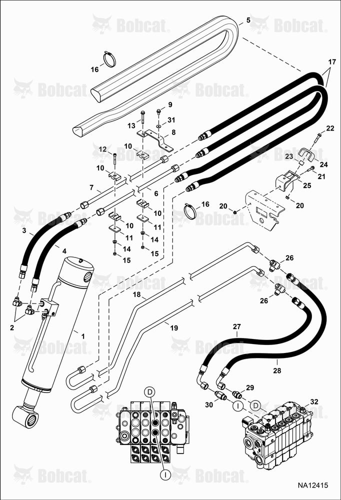 Hydraulic Circuitry (Tilt) B4C311001 - B4C317000