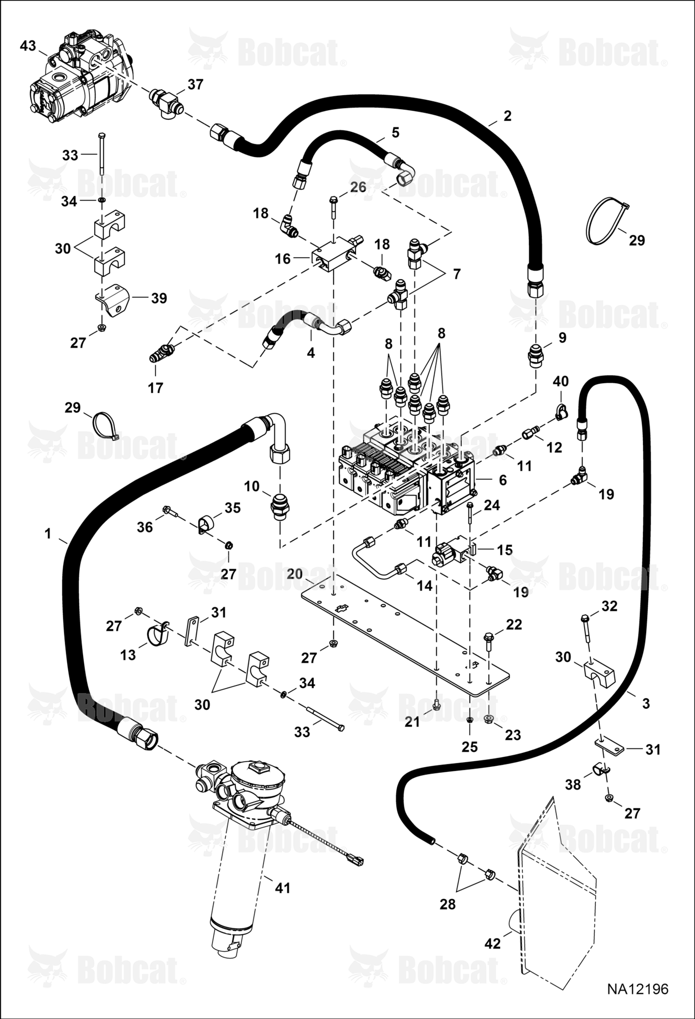 Hydraulic Circuitry (Control Valve) (Main)  B41F11001 - B41G16000