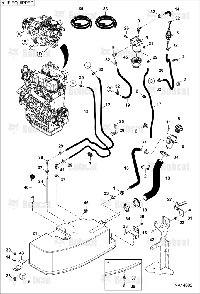 Engine & Attaching Parts (Fuel System) (Gray) (Engine Serial # D1703-7****** or D1703-8******)