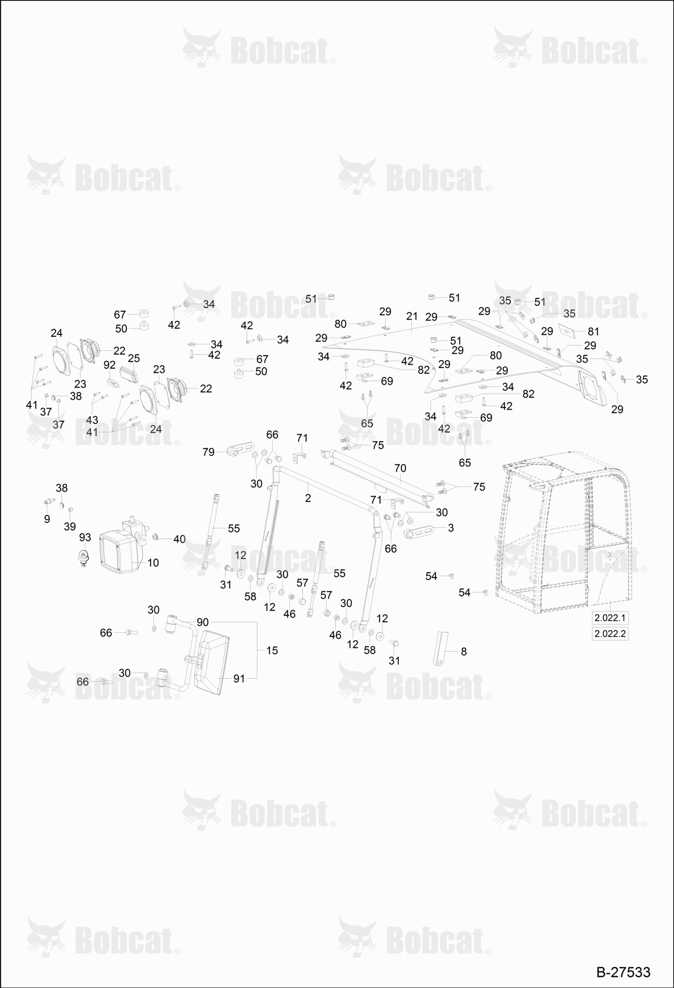 OPERATOR'S CAB (Equipment 2)  CAB S/N 202.031.070 & Above