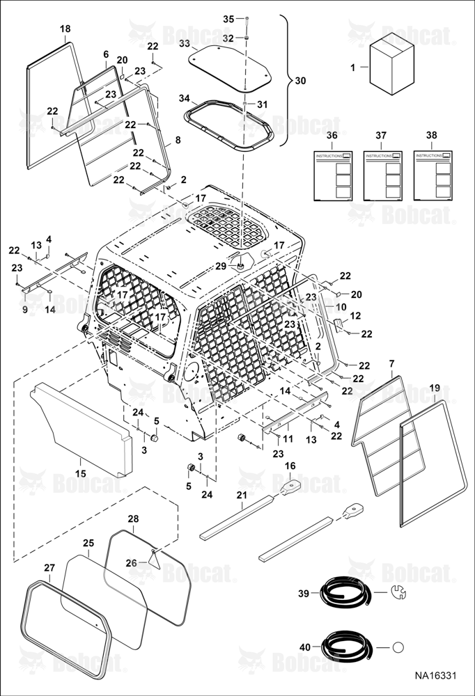 CAB Windows (Top, Rear, Side)