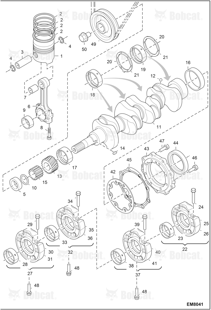 PISTON, Crankshaft & Main Bearing Case