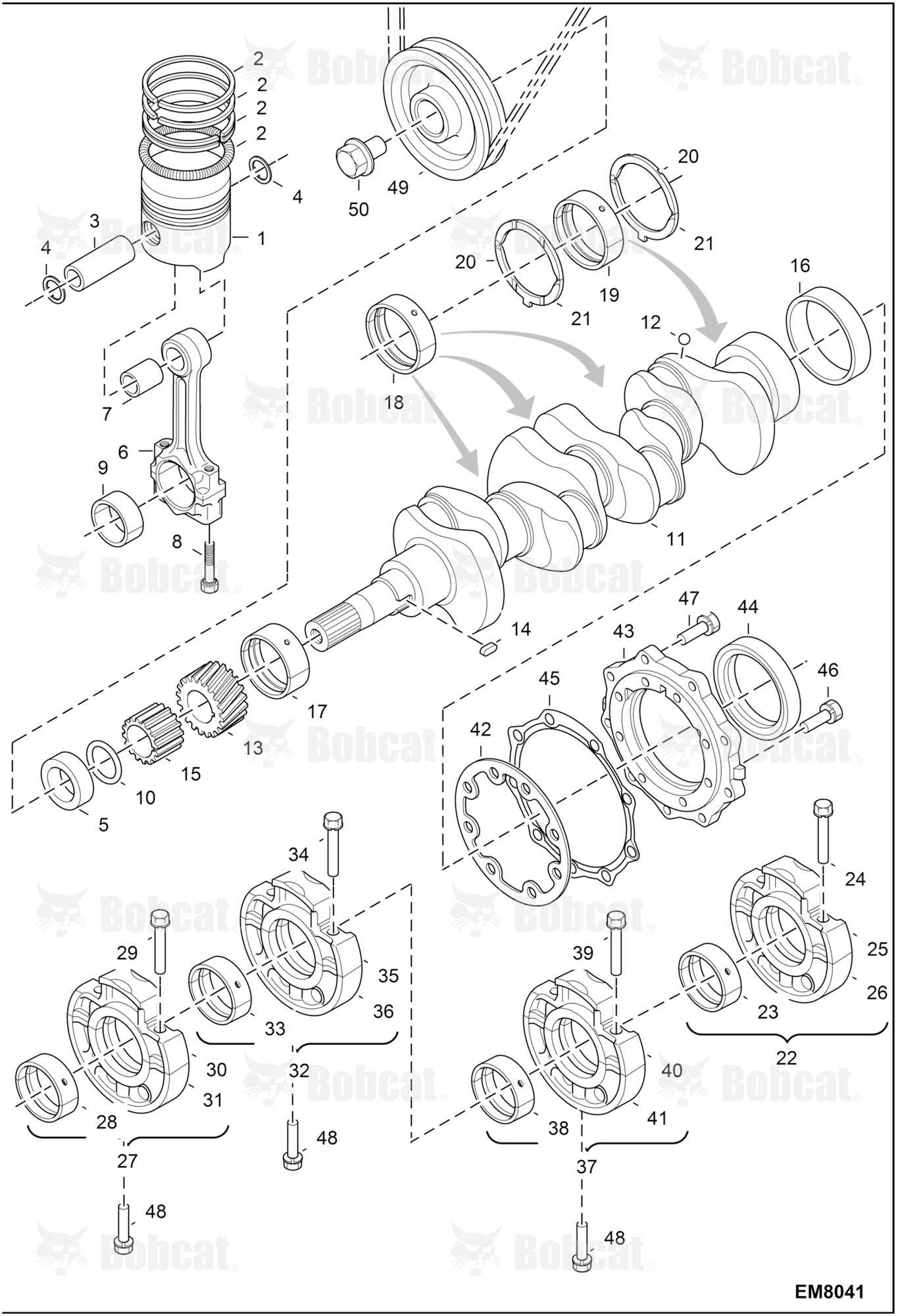 PISTON, Crankshaft & Main Bearing Case