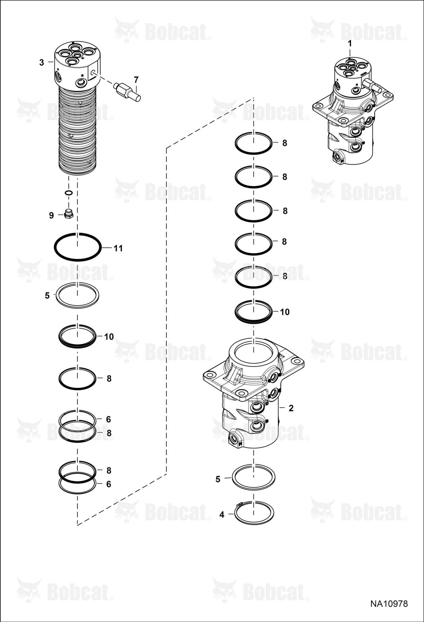 Swivel ASSY (W/O Angle Blade)  B33213315 & Above