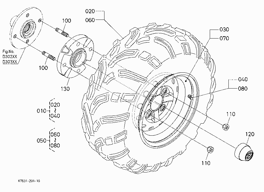 REAR WHEEL (25*10-12,ATV)