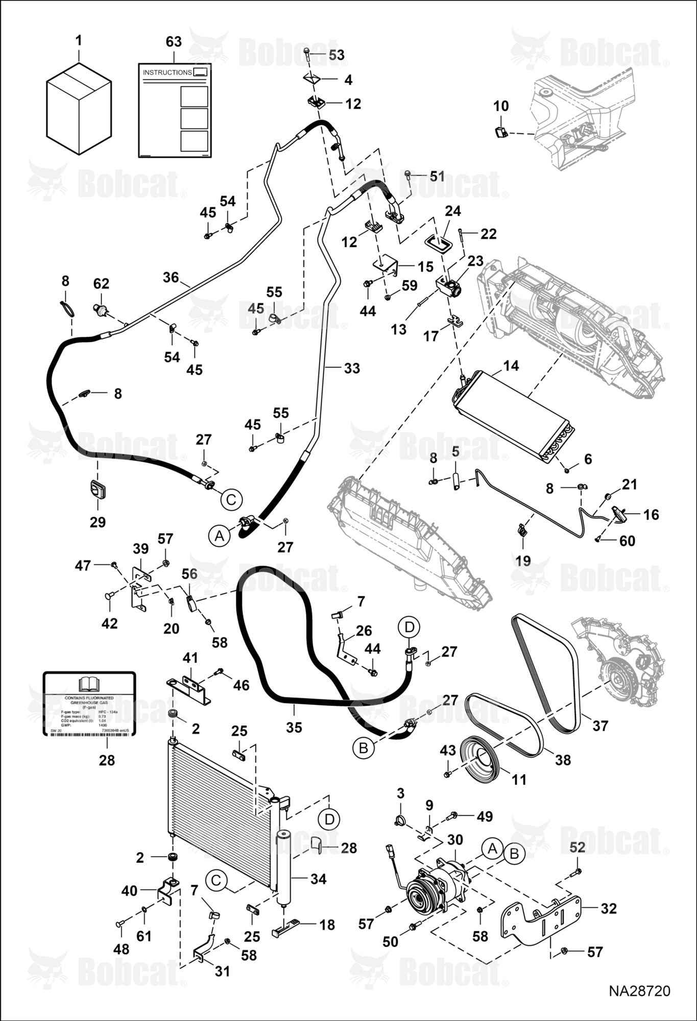 Heater & A/C (A/C Kit)  B4SC29713 & Above