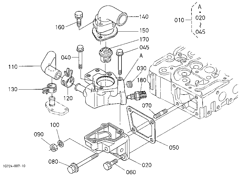 Water Flange And Thermostat