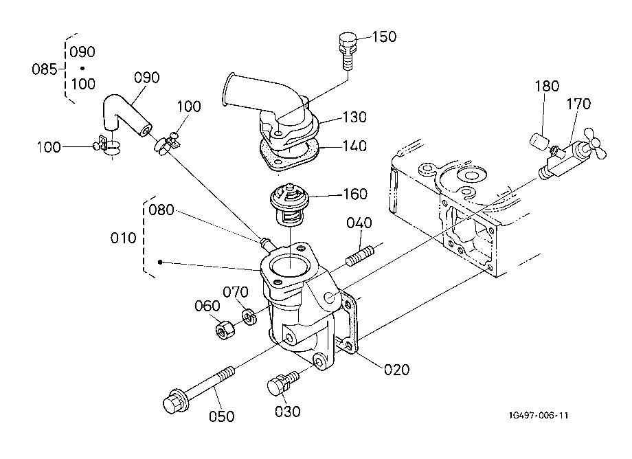 Water Flange And Thermostat