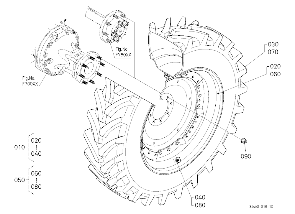 Rear Wheel (480/80R42) [Mitas]